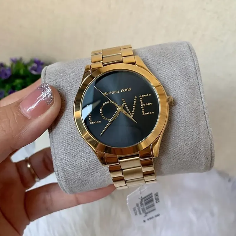 Michael Kors Slim Runway Gold-tone Ladies Watch- MK3803